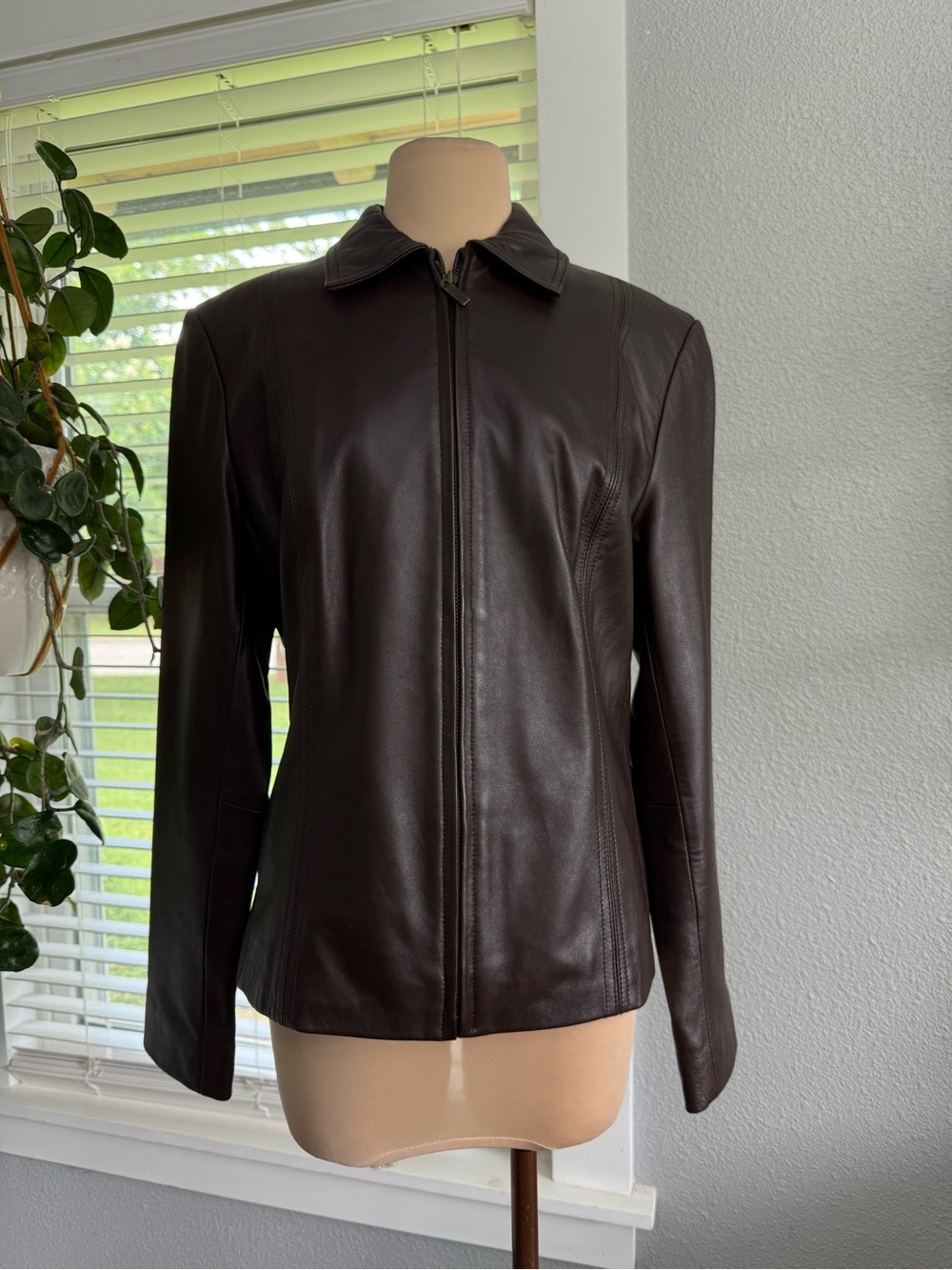Croft & Barrow Lambskin Leather Zip Up Jacket Size Small